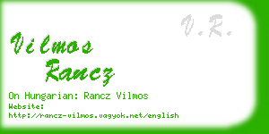 vilmos rancz business card